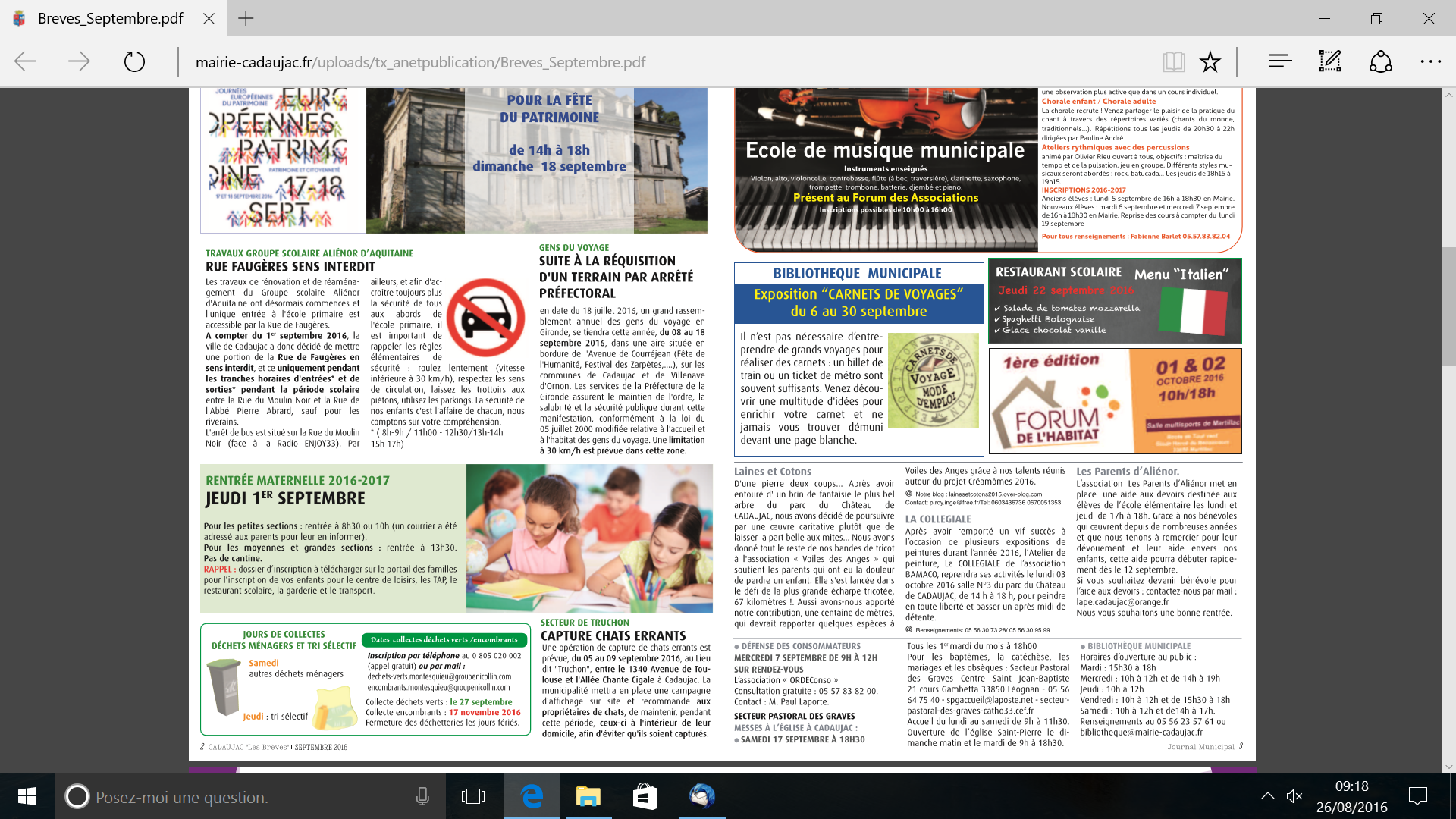 Journal Municipal Cadaujac - PUB FORUM HABITAT 0916